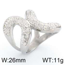 Stainless Steel Stone&Crystal Ring