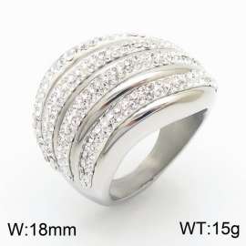 Stainless Steel Stone&Crystal Ring