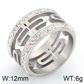 Stainless Steel Stone&Crystal Ring