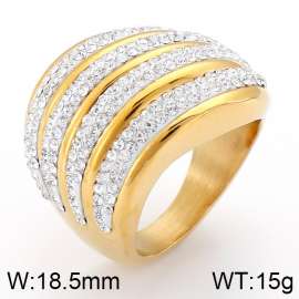 Stainless Steel Stone&Crystal Ring