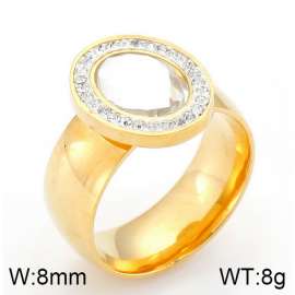 Stainless Steel Stone&Crystal Ring