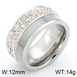 Stainless Steel Stone&Crystal Ring