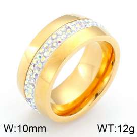 Stainless Steel Stone&Crystal Ring