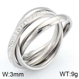 Stainless Steel Stone&Crystal Ring