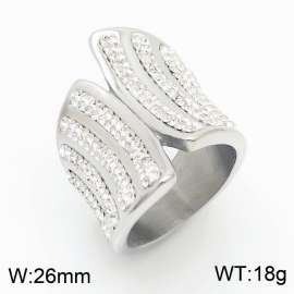 Stainless Steel Stone&Crystal Ring