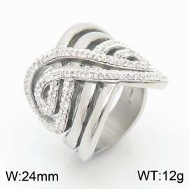 Stainless Steel Stone&Crystal Ring