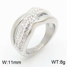 Stainless Steel Stone&Crystal Ring