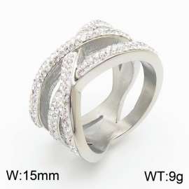 Stainless Steel Stone&Crystal Ring