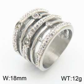 Stainless Steel Stone&Crystal Ring