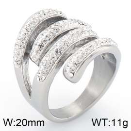 Stainless Steel Stone&Crystal Ring