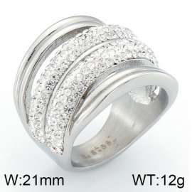 Stainless Steel Stone&Crystal Ring