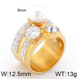 Stainless Steel Stone&Crystal Ring