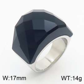 Stainless Steel Stone&Crystal Ring