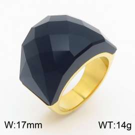 Stainless Steel Stone&Crystal Ring