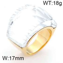 Stainless Steel Stone&Crystal Ring