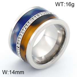 Stainless Steel Stone&Crystal Ring