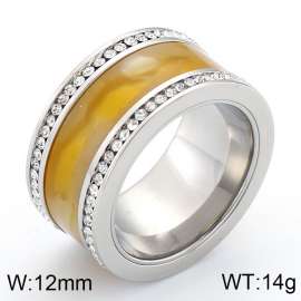 Stainless Steel Stone&Crystal Ring