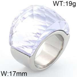 Stainless Steel Stone&Crystal Ring