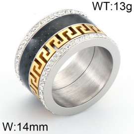 Stainless Steel Stone&Crystal Ring