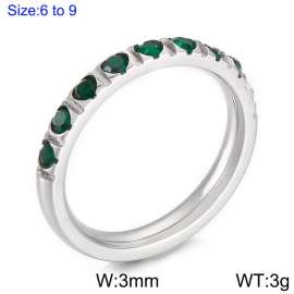 Stainless Steel Stone&Crystal Ring