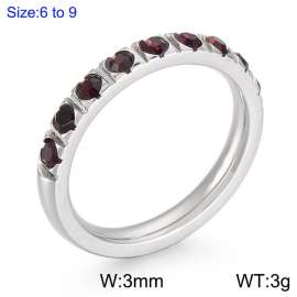 Stainless Steel Stone&Crystal Ring