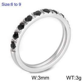 Stainless Steel Stone&Crystal Ring