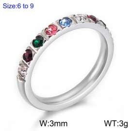 Stainless Steel Stone&Crystal Ring