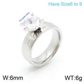 Stainless Steel Stone&Crystal Ring