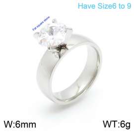 Stainless Steel Stone&Crystal Ring