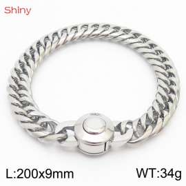 200×9mm Stainless Steel Bracelet For Men Women Silver Color Fashion Jewelry