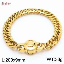 200×9mm Stainless Steel Bracelet For Men Women Gold Color Fashion Jewelry