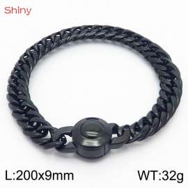 200×9mm Stainless Steel Bracelet For Men Women Black Color Fashion Jewelry