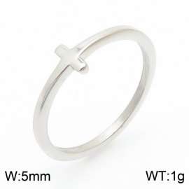 5mm Cross Stainless Steel  Silver RIngs for Women