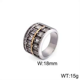 Stainless Steel Stone&Crystal Ring