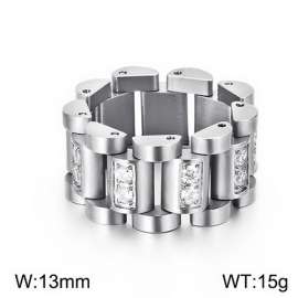 Stainless Steel Stone&Crystal Ring