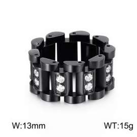 Stainless Steel Stone&Crystal Ring