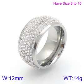 Stainless Steel Stone&Crystal Ring