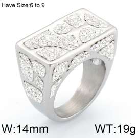 Stainless Steel Stone&Crystal Ring