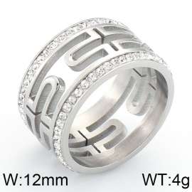 Stainless Steel Stone&Crystal Ring