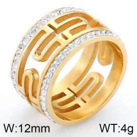 Stainless Steel Stone&Crystal Ring