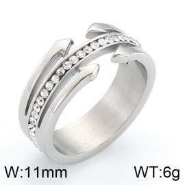 Stainless Steel Stone&Crystal Ring