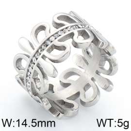 Stainless Steel Stone&Crystal Ring