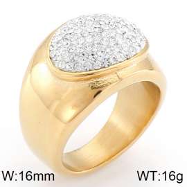 Stainless Steel Stone&Crystal Ring