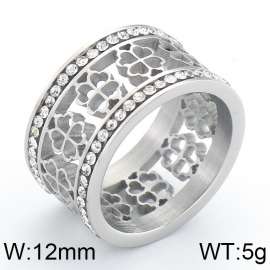 Stainless Steel Stone&Crystal Ring