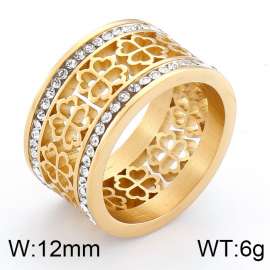 Stainless Steel Stone&Crystal Ring