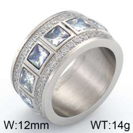 Stainless Steel Stone&Crystal Ring