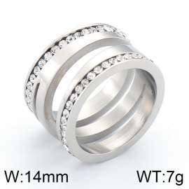 Stainless Steel Stone&Crystal Ring