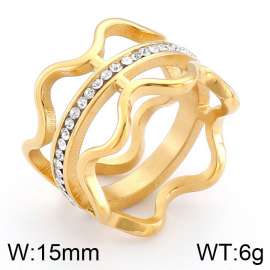 Stainless Steel Stone&Crystal Ring