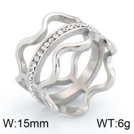 Stainless Steel Stone&Crystal Ring