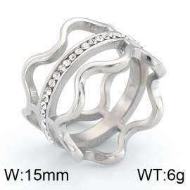 Stainless Steel Stone&Crystal Ring